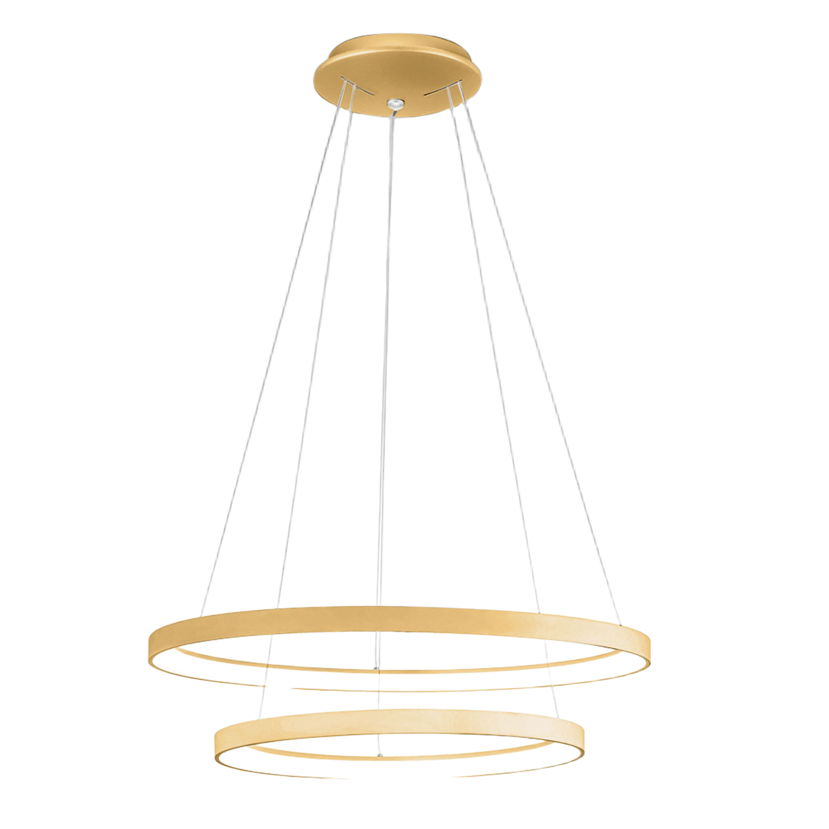 Krizia S/2 3000K 88W 6000lm Brushed Gold Pendant Lamp, Dimmable LED, Modern Design - Gealuce