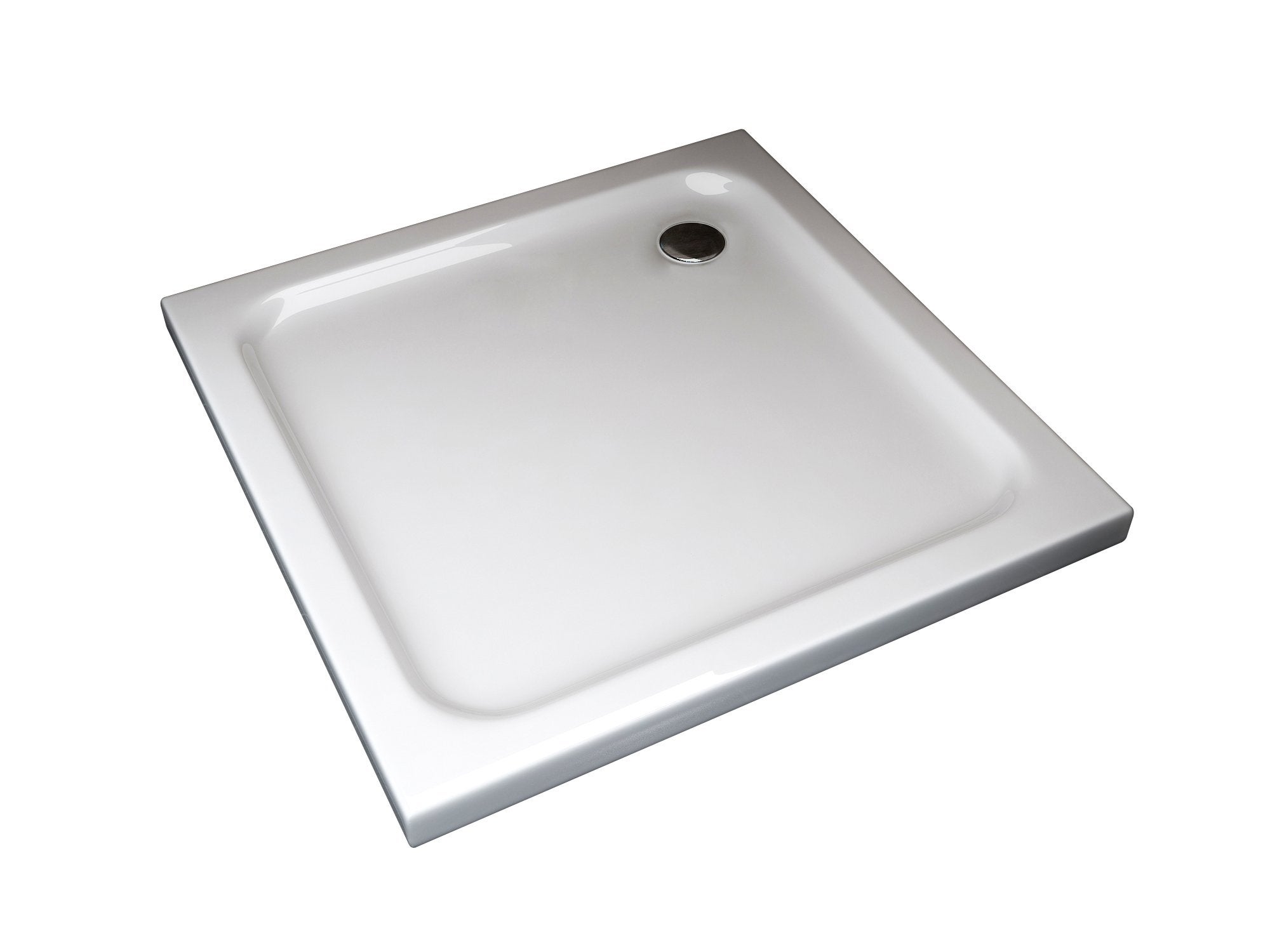 Niski brodzik kwadratowy z ABS, wysokość 5 cm, z syfonem w zestawie, 70x70 cm