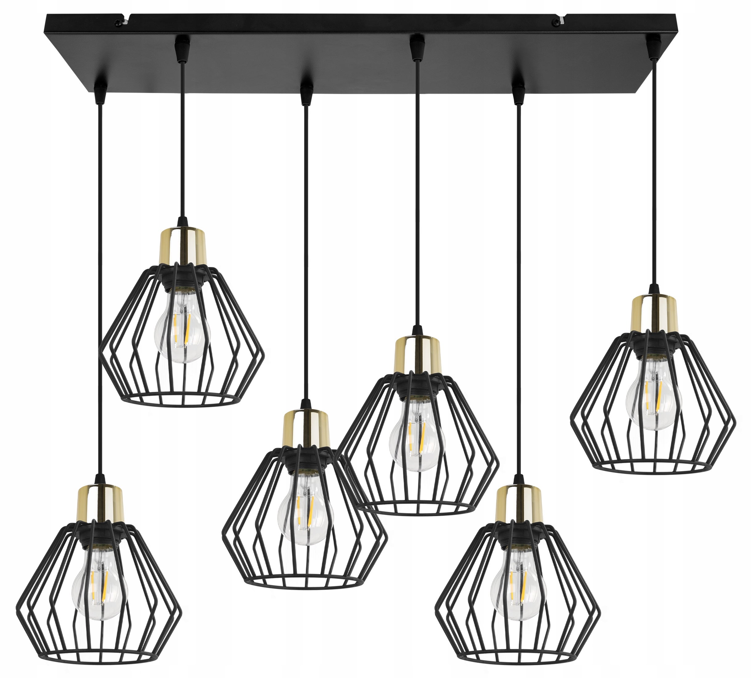 Lampa sufitowa wisząca Light Home LH Nuvola 6x E27 60W czarny/złoty