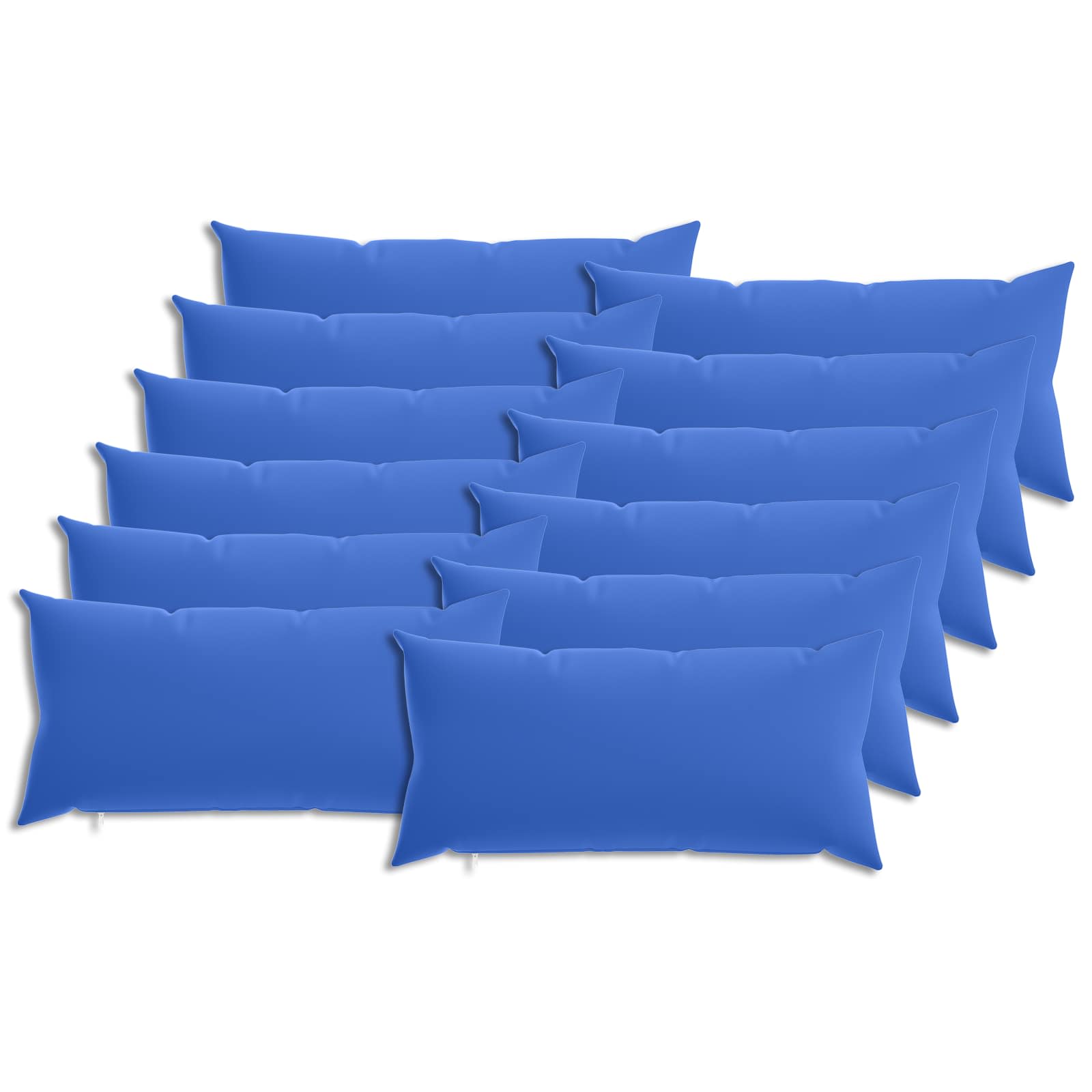 12x Poszewka Dekoracyjna na Poduszkę 40x80 cm Niebieska Królewska
