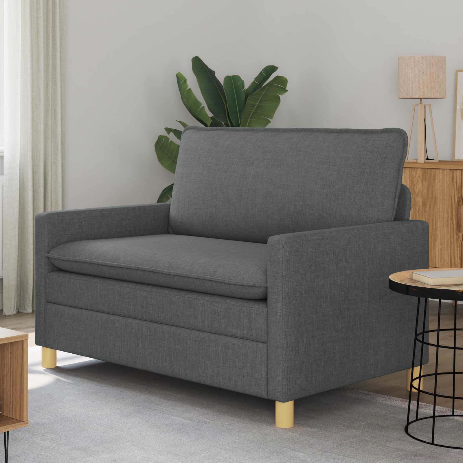 Sofa ciemnoszary 126 x 81 x 87,5 cm tkanina vidaXL