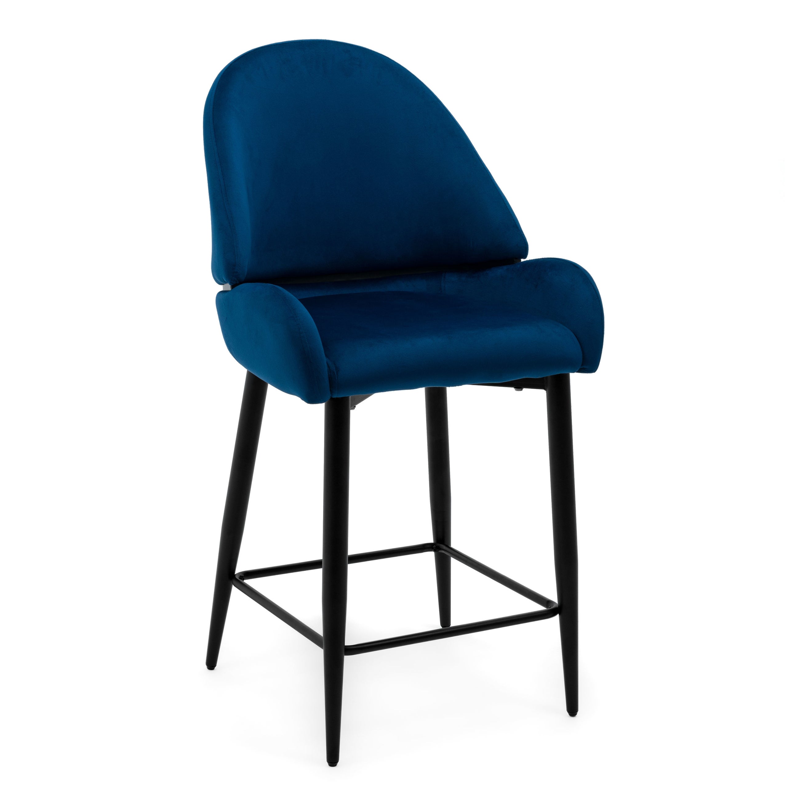 Hoker tapicerowany welurowy do salonu jadalni barowy BERGAMO granatowy