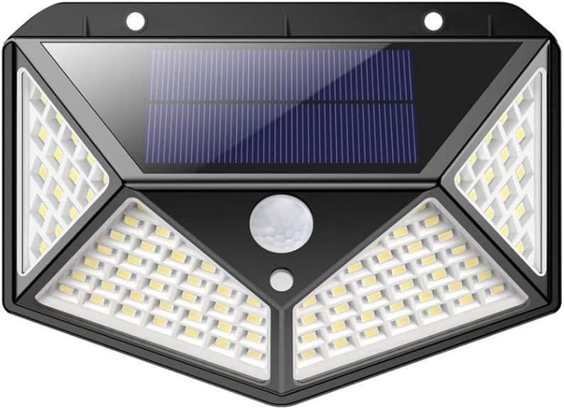 100 diod LED, lampa solarna zewnętrzna – bezprzewodowa lampa ścienna, czujnik ruchu, 3 tryby detekcji, łatwa instalacja