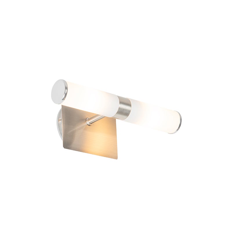 Qazqa nowoczesny lampa ścienna IP44 do łazienki - Bath - stal, max. 28w, g9, z 2 punktami świetlnymi, 22.3cm, IP44 oświetlenie