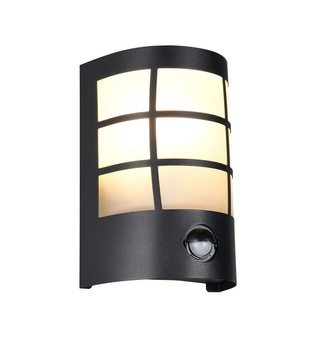 Kinkiet zewnętrzny półokrągły z czujnikiem ruchu SINTRA czarny 1xE27x25W metal wym:20x14x10,5cm IP44 RL