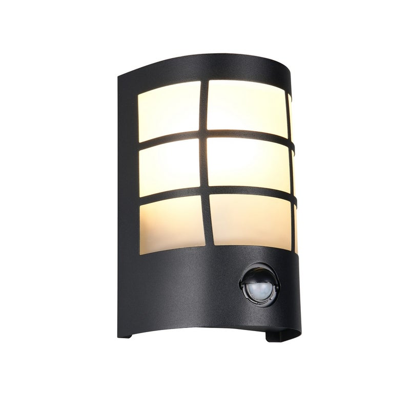 Kinkiet zewnętrzny półokrągły z czujnikiem ruchu SINTRA czarny 1xE27x25W metal wym:20x14x10,5cm IP44 RL