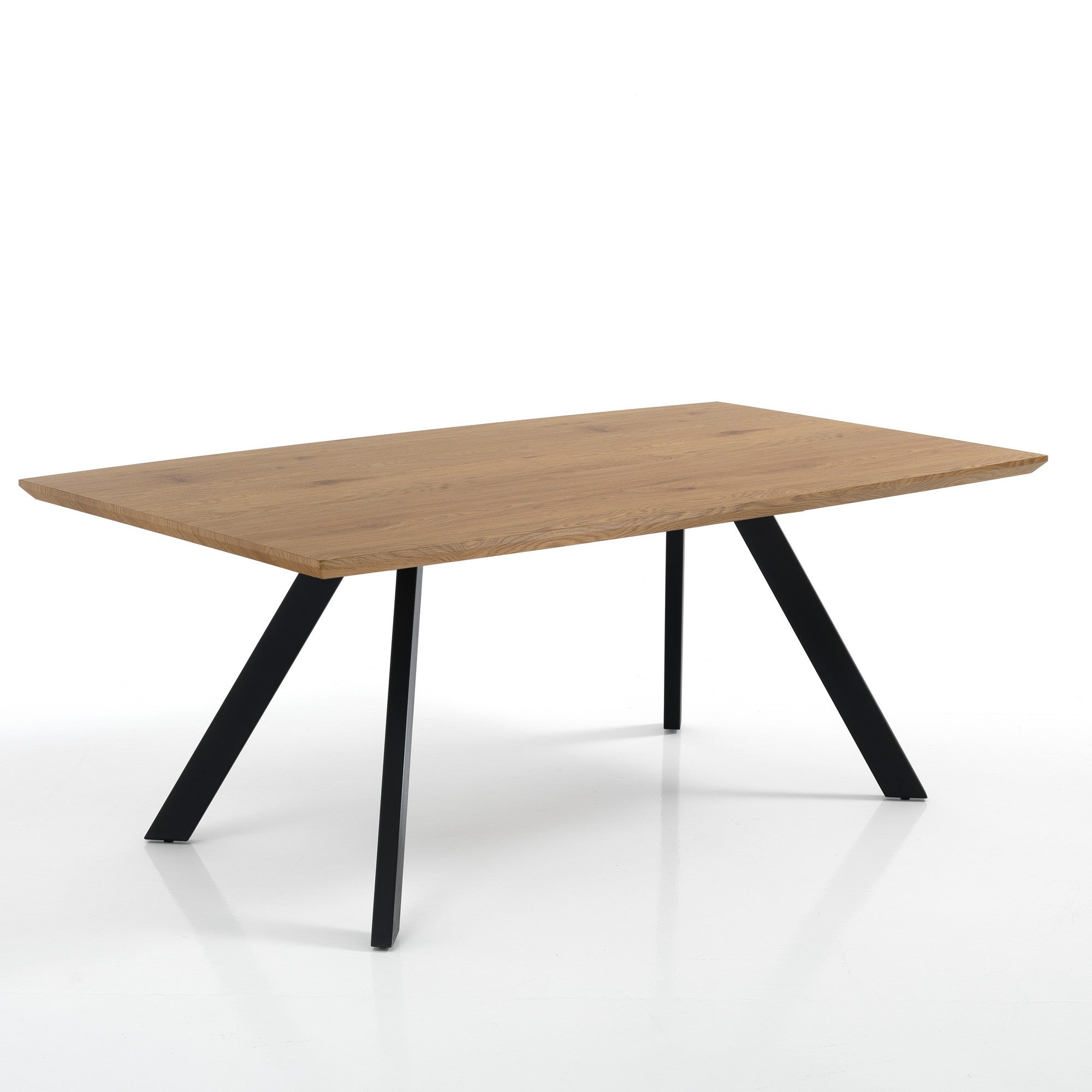 Stół/biurko PEJO, MDF dębowy, stal matowa czarna, 160 cm, biuro