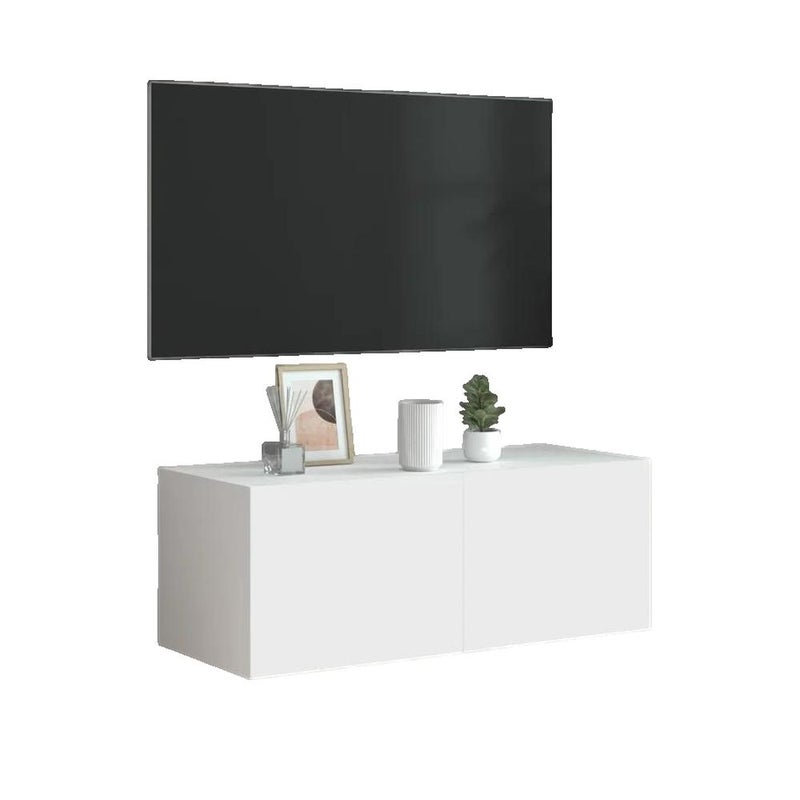 Meblowy rozkładany na ścianę vidaXL z podświetleniem LED biały 80x35x31 cm
