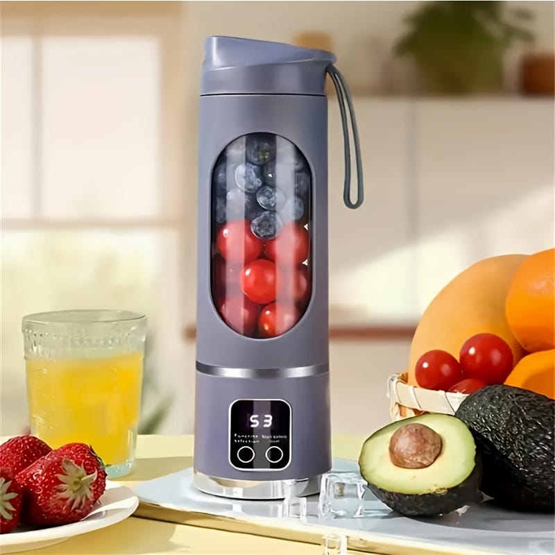Blender i sokowirówka z możliwością ładowania przez USB –łatwa do czyszczenia –nadaje się do napojów owocowych i warzywnych, koktajli mlecznych –450ml