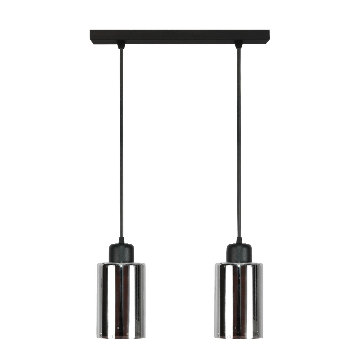 Lampa wisząca czarna 2 punktowa do jadalni E27 LOYD SV industrialna 36x100cm Edylit