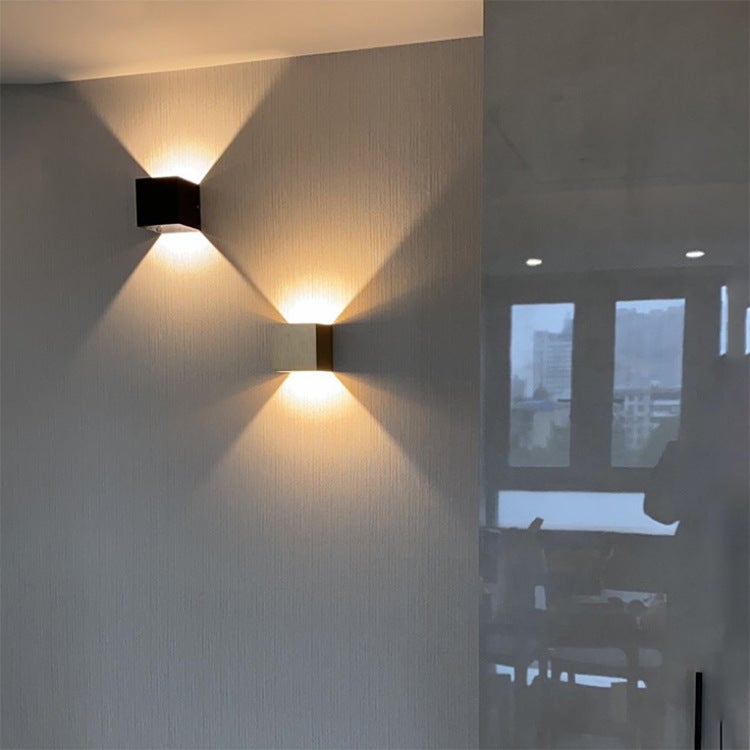 (Czarny) Kinkiet 12W, 2-częściowy kinkiet zewnętrzny/wewnętrzny LED 3000K, regulowany kinkiet zewnętrzny, wodoodporny kinkiet wewnętrzny IP65