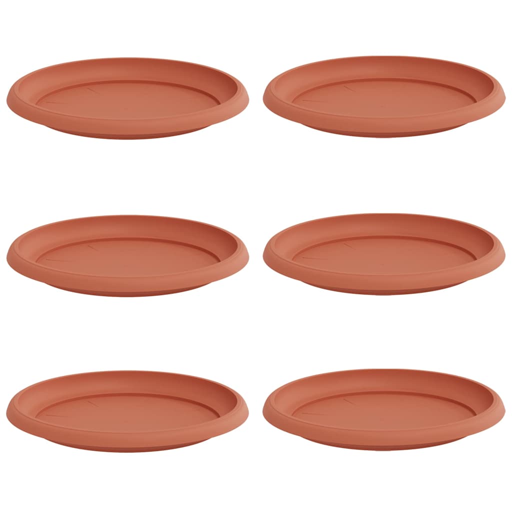 Okrągły Talerzyk Kwiatowy 6 pcs Czerwony ceglasty