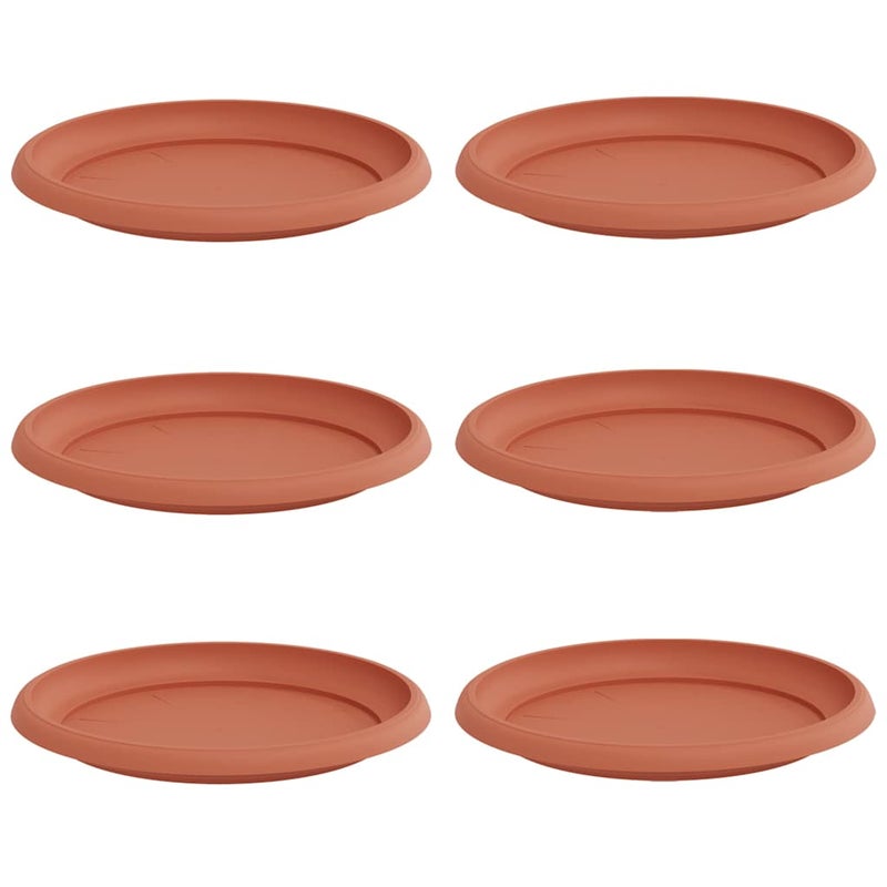Okrągły Talerzyk Kwiatowy 6 pcs Czerwony ceglasty