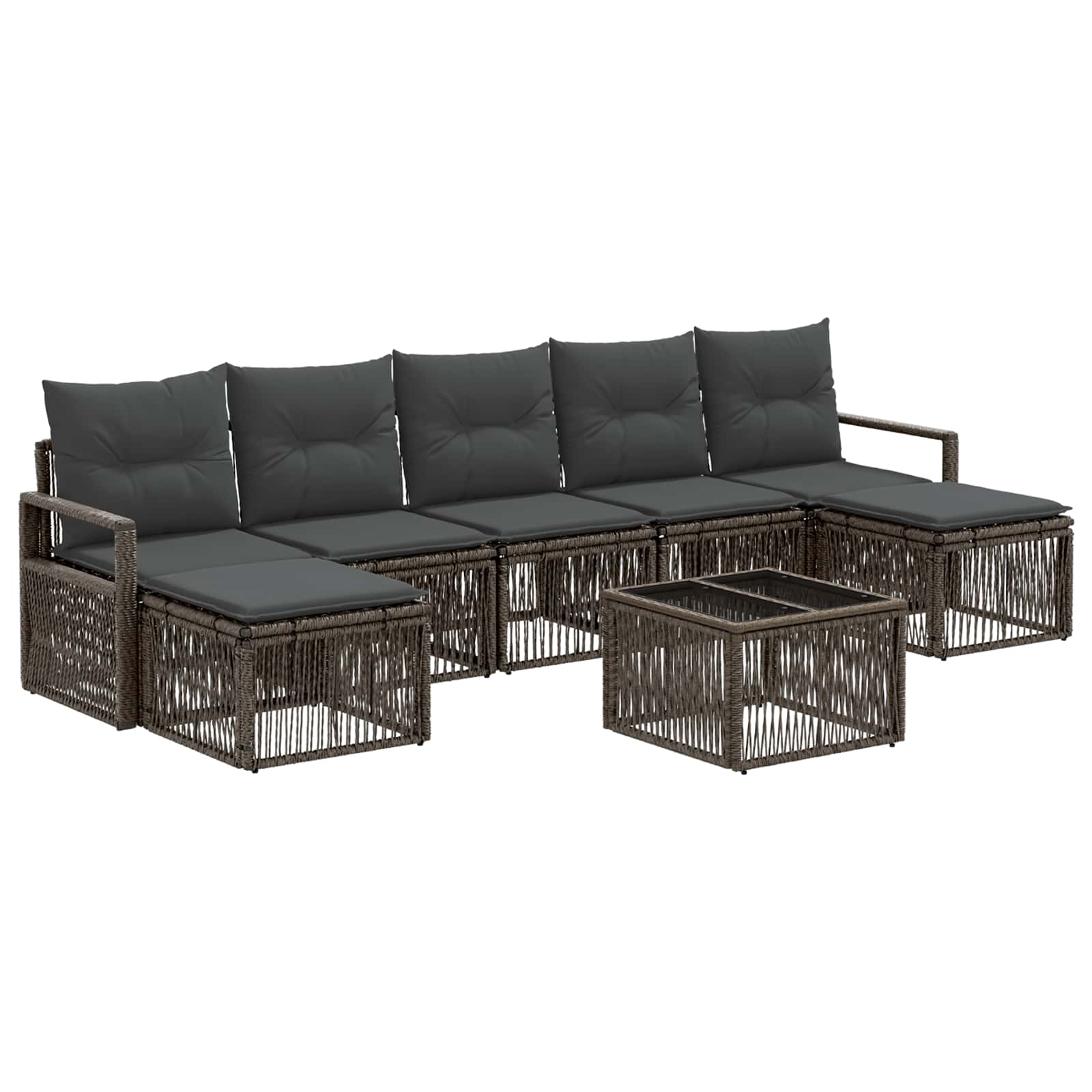 Zestaw Sof na Ogród 8 pcs Szary polirattan vidaXL