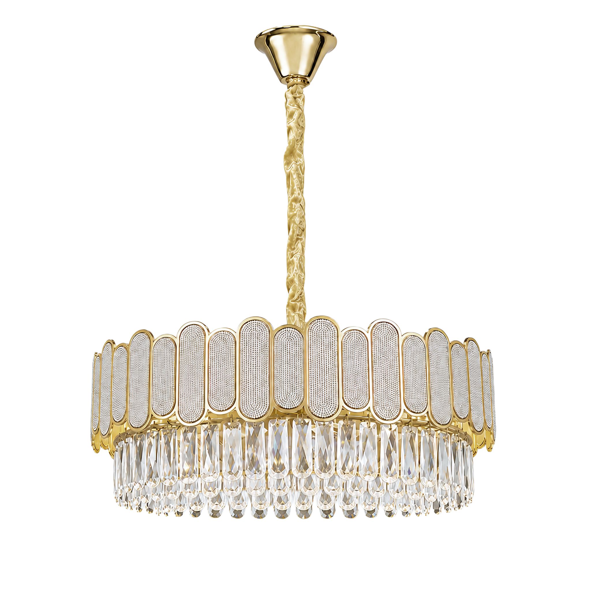 Lampa Wisząca z Kryształami Toolight SWE107-CP 50cm Złota
