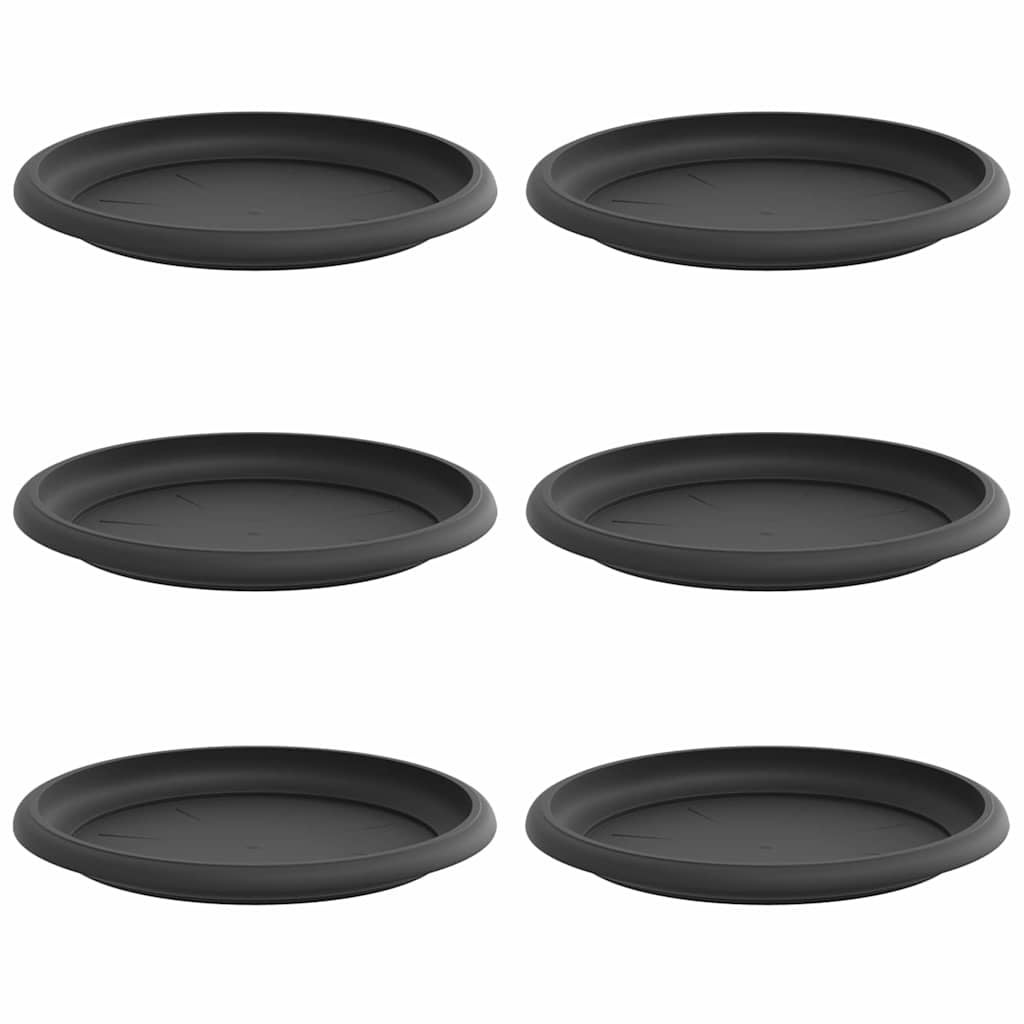 Okrągły Talerzyk Kwiatowy 6 pcs Czarny Ø 17,5 x 2 cm