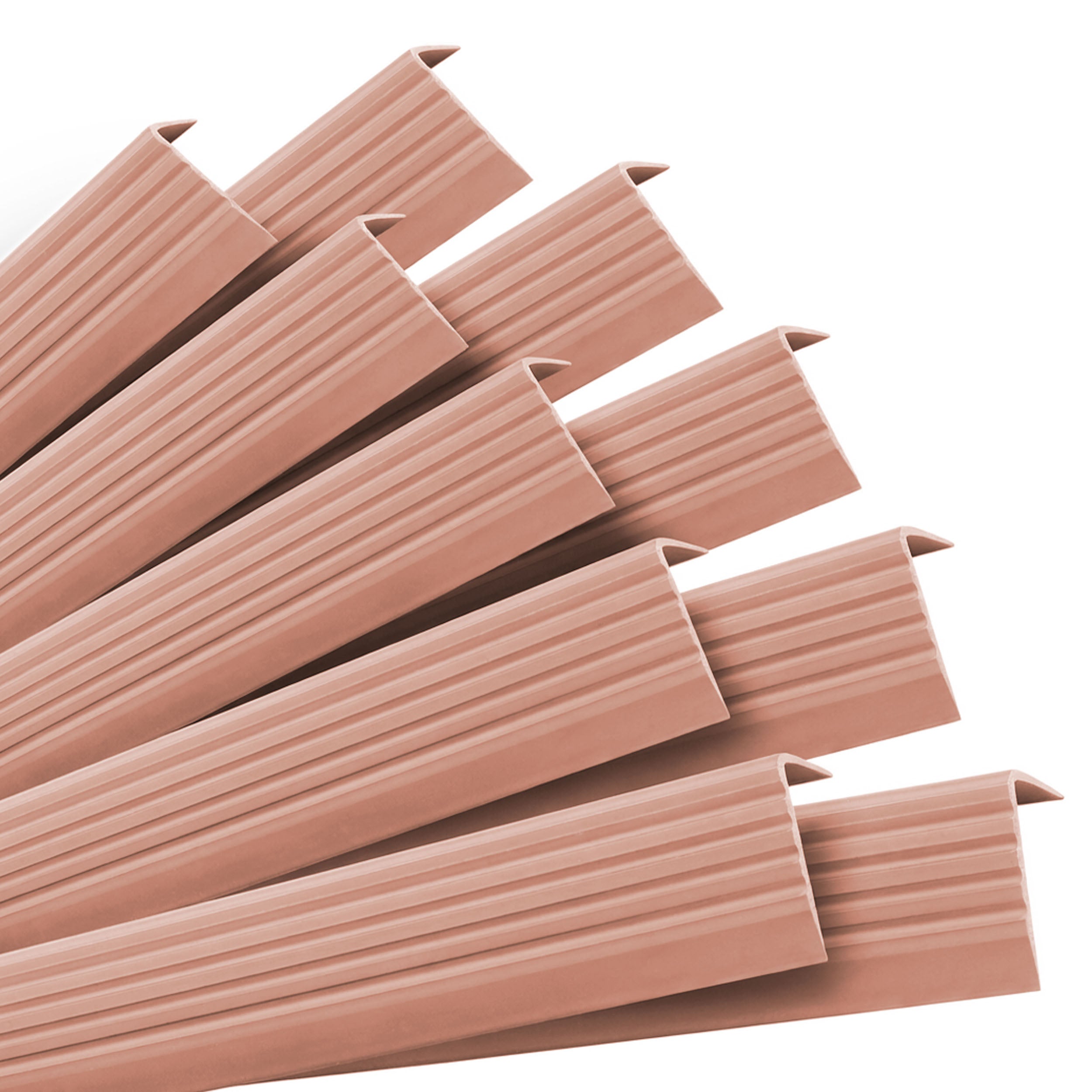 10x Profil schodowy PVC 40x25 mm - samoprzylepny, antypoślizgowy, 100 cm, jasny brąz