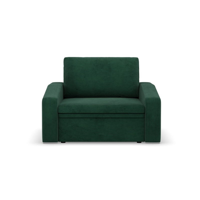 Fotel rozkładany, Punto, sztruks, 118x87x90 cm, butelkowa zieleń | TYLETEGOTU