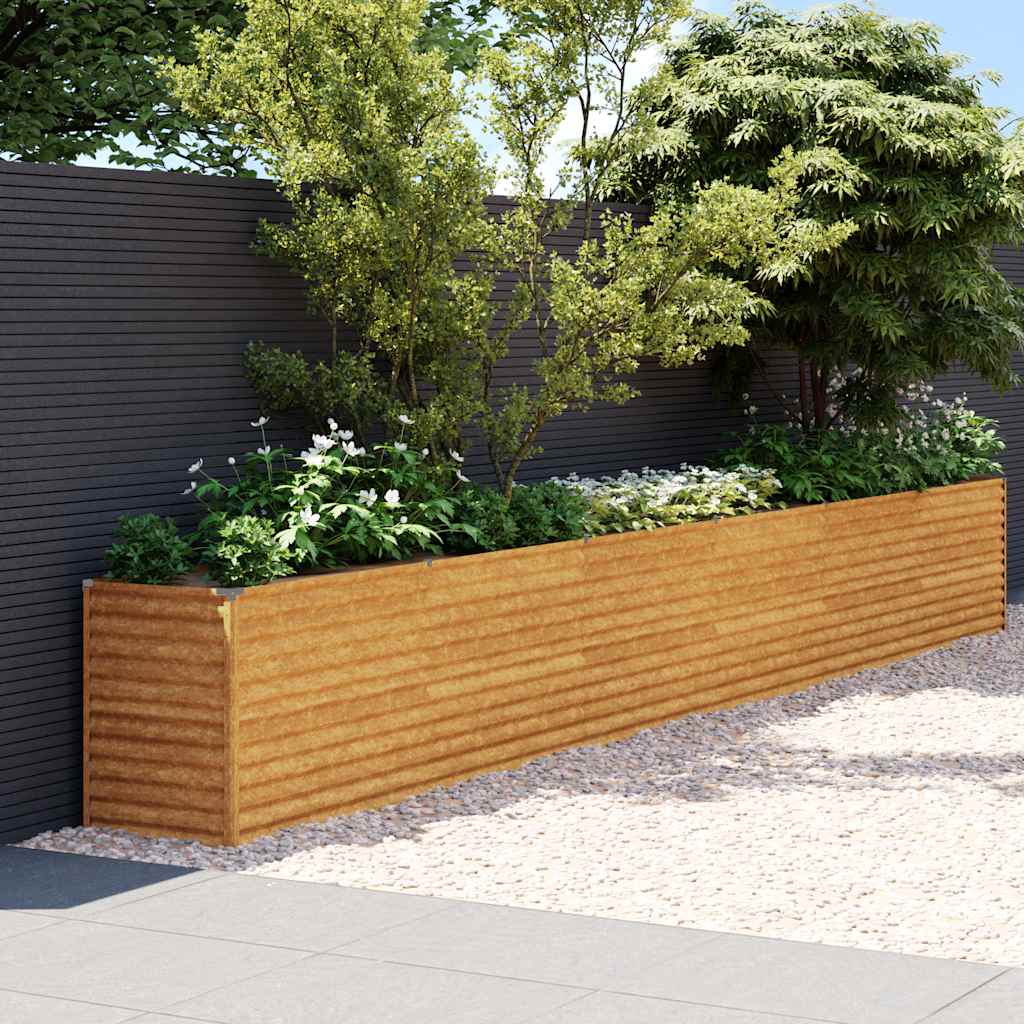 Podwyższona grządka ogrodowa 578x50x69 cm, stal Corten vidaXL