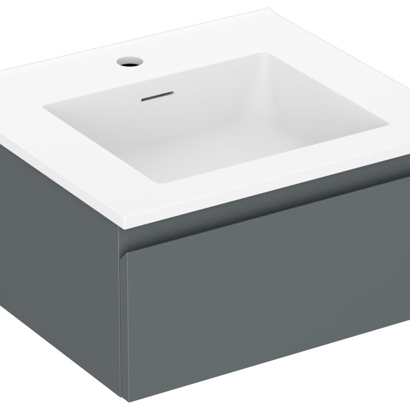 Mexen Orio szafka łazienkowa 50 cm z umywalką Otis, 1 szuflada, grafit mat/biała mat - 91A10-05023-1-BF66-W18M01