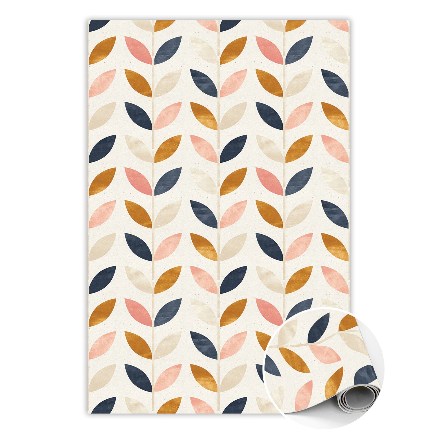 Chodnik PCV drobne listki, mata winylowa do wnętrz botaniczny motyw 60x90 cm – Tulup