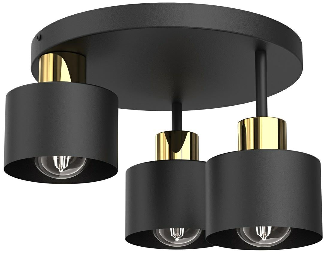 Lampa wisząca Parkla czarny mat-złoty połysk 3xE27x15W metal wym:22,5x36x36cm IP20 Luminex