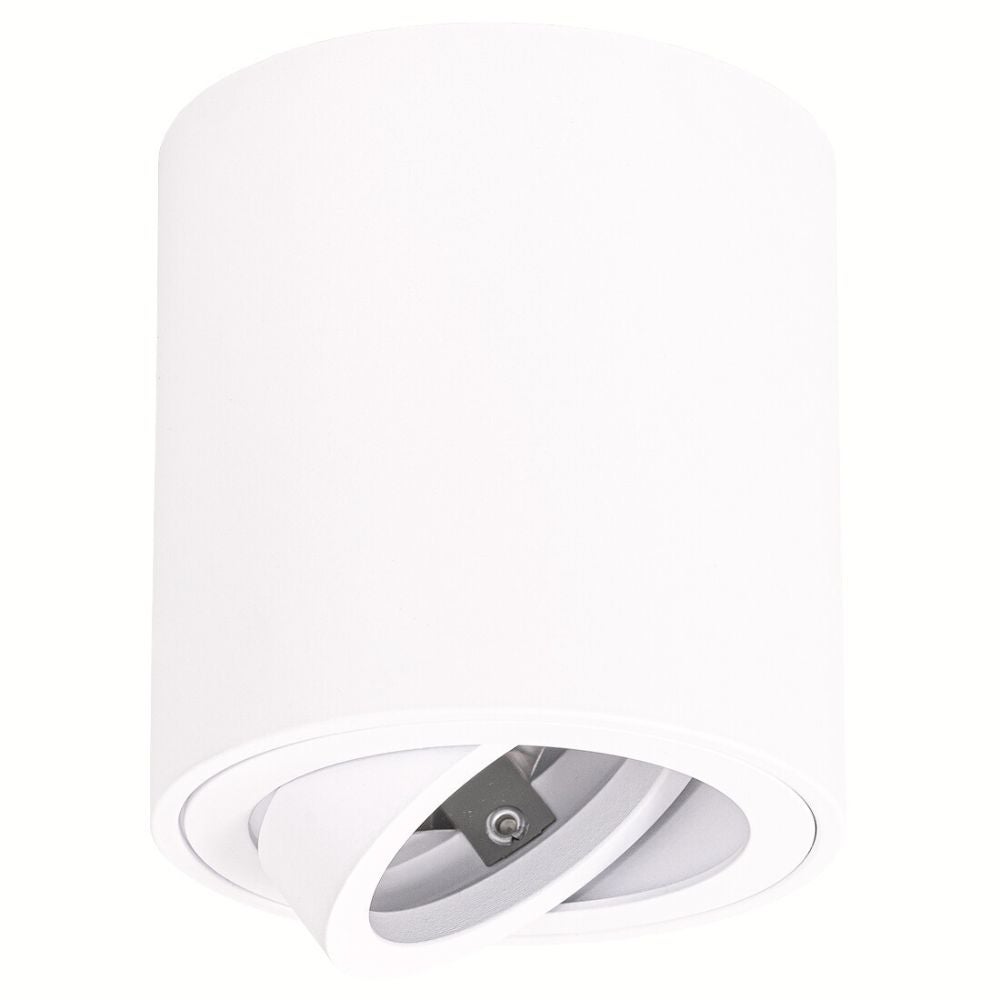 Oprawa natynkowa LED GU10 okrągła biała RUCHOMA mała tuba 80x85mm lampa sufitowa reflektor ścienny halogen - LEDHOFF