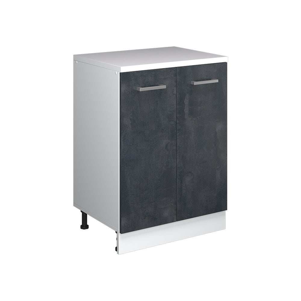 Vicco Szafka rozszerzająca Rion, Czarny beton/Biały, 60 x 46 cm bez skosu z 2 drzwiami