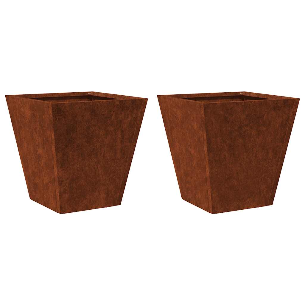 2x Donica Ogrodowa Corten 30x30x30 cm na Taras na Balkon na Kwiaty na Zioła