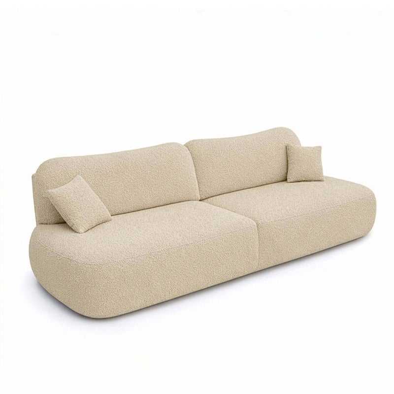Sofa Rozkładana Kanapa z Funkcją Spania Dwuosobowa Do Salonu Beżowy AVERIO