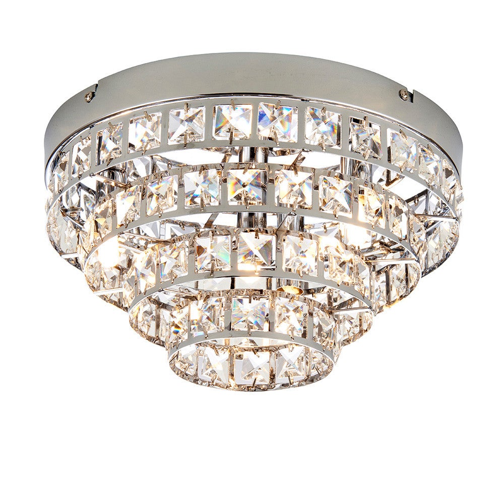 Lampa sufitowa dekoracyjna okrągła stożkowa chromowana kryształowa 4xG9 33W MOTOWN Endon