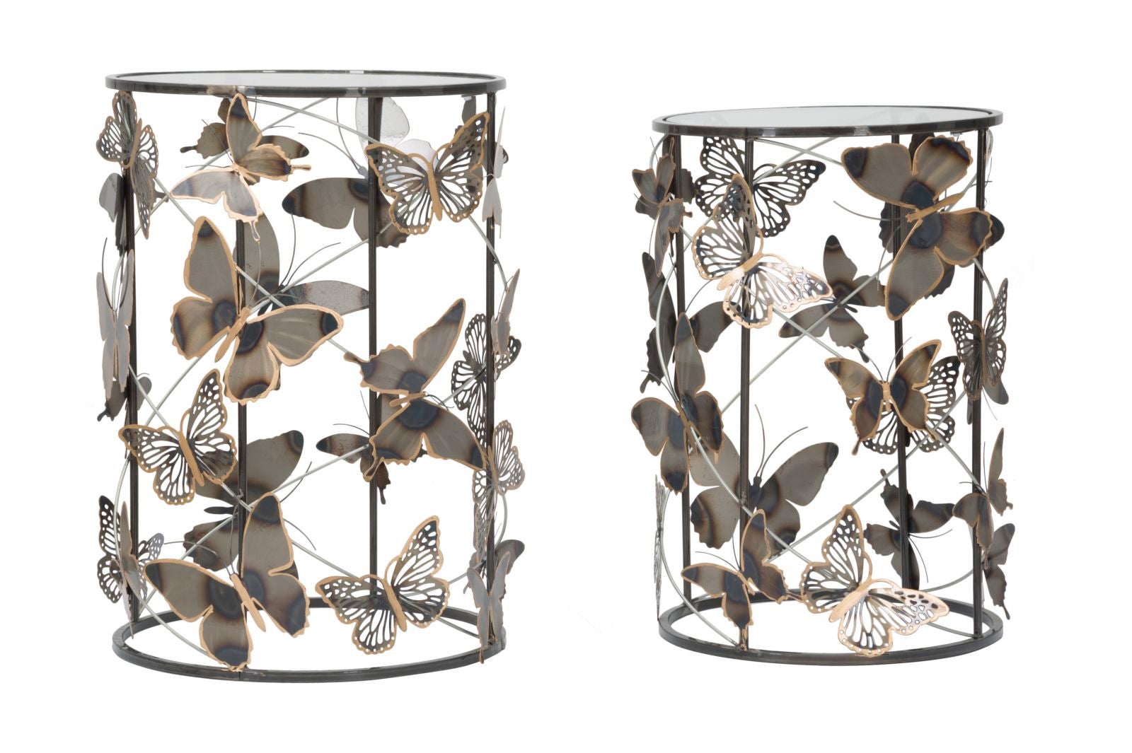Zestaw Stolików Pomocniczych Motyl 34, Metal, Wielokolorowy, Seven Design