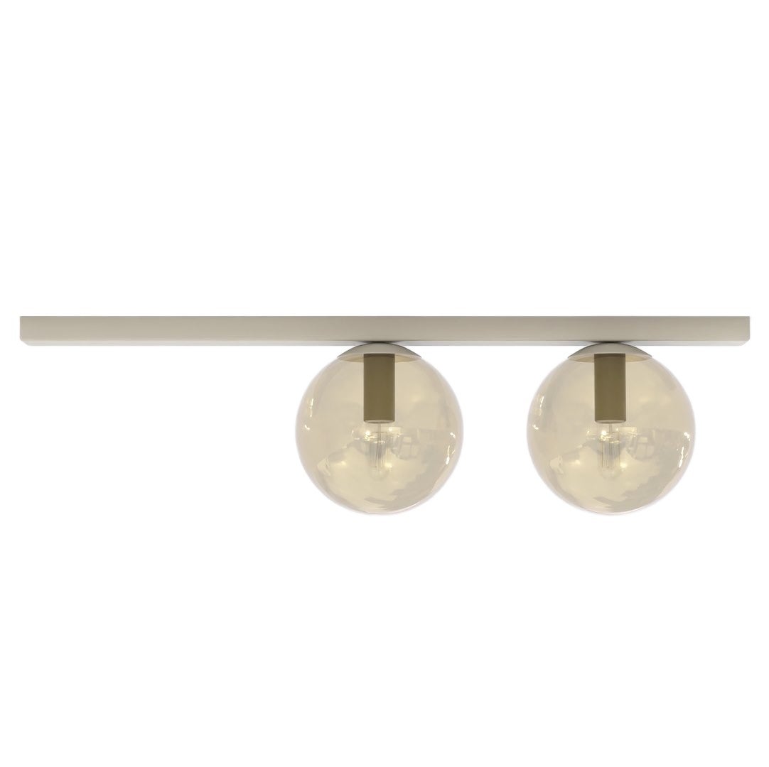 Lampa sufitowa minimalistyczna beżowo-bursztynowa szklane kule na listwie 2xE14 10W FIT Emibig