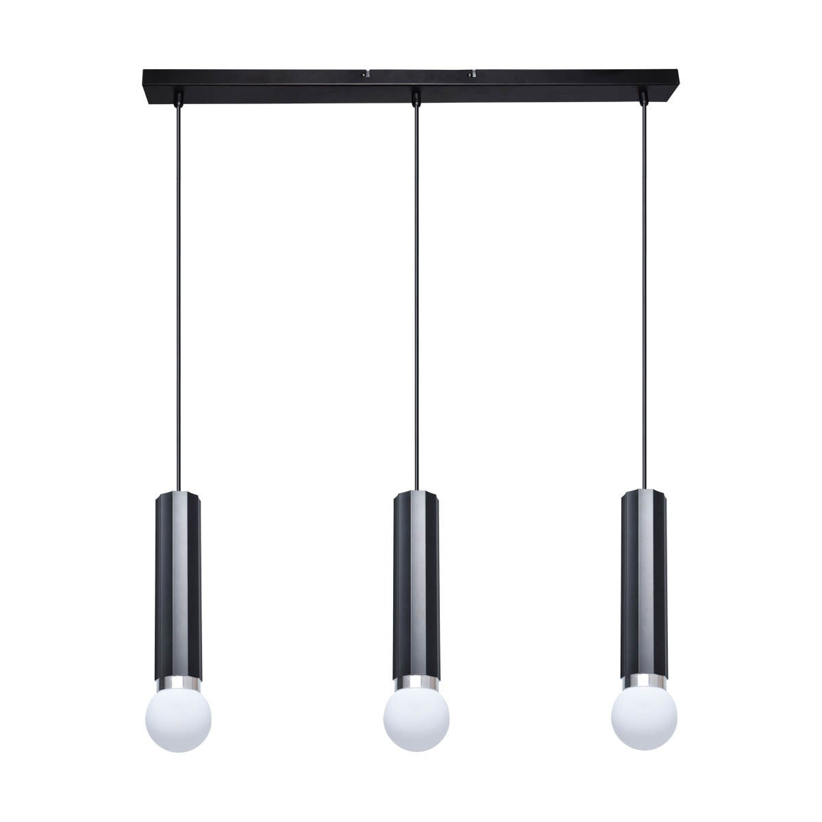 Lampa wisząca MACERA czarna 3 x E27 x 40W wym: 120 x 75 x 6 cm Italux