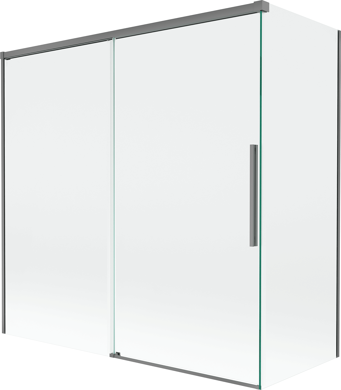 Mexen Rox parawan nawannowy 2-skrzydłowy rozsuwany 160 + 70 x 150 cm, transparent, gun metal - 8C9-160-070-95-00