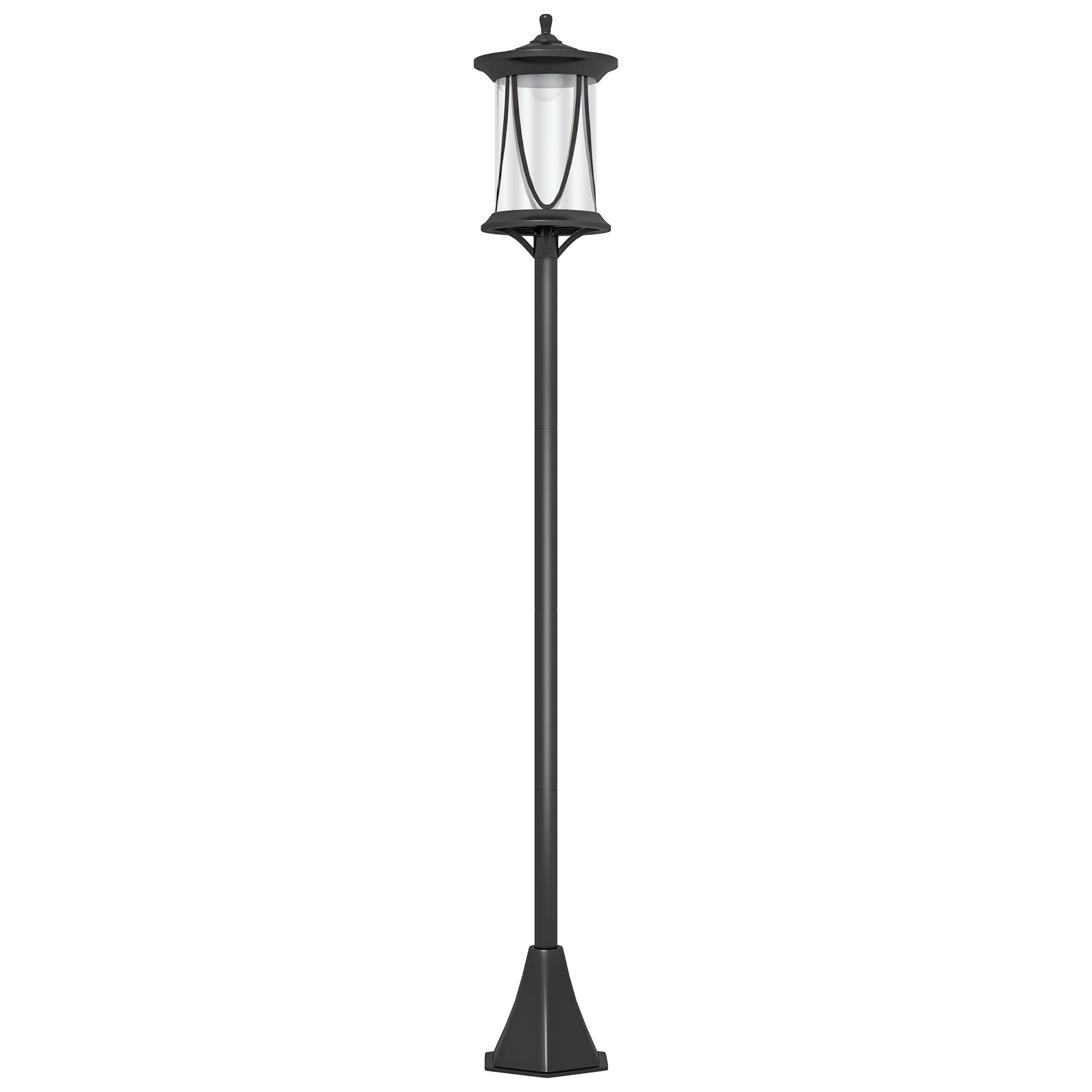 Solarna lampa stojąca LED ABS dł x szer x wys cm ze światłem LED o barwie zimnej bieli czujnikiem światła wodoodporna do użytku na zewnątrz czarna