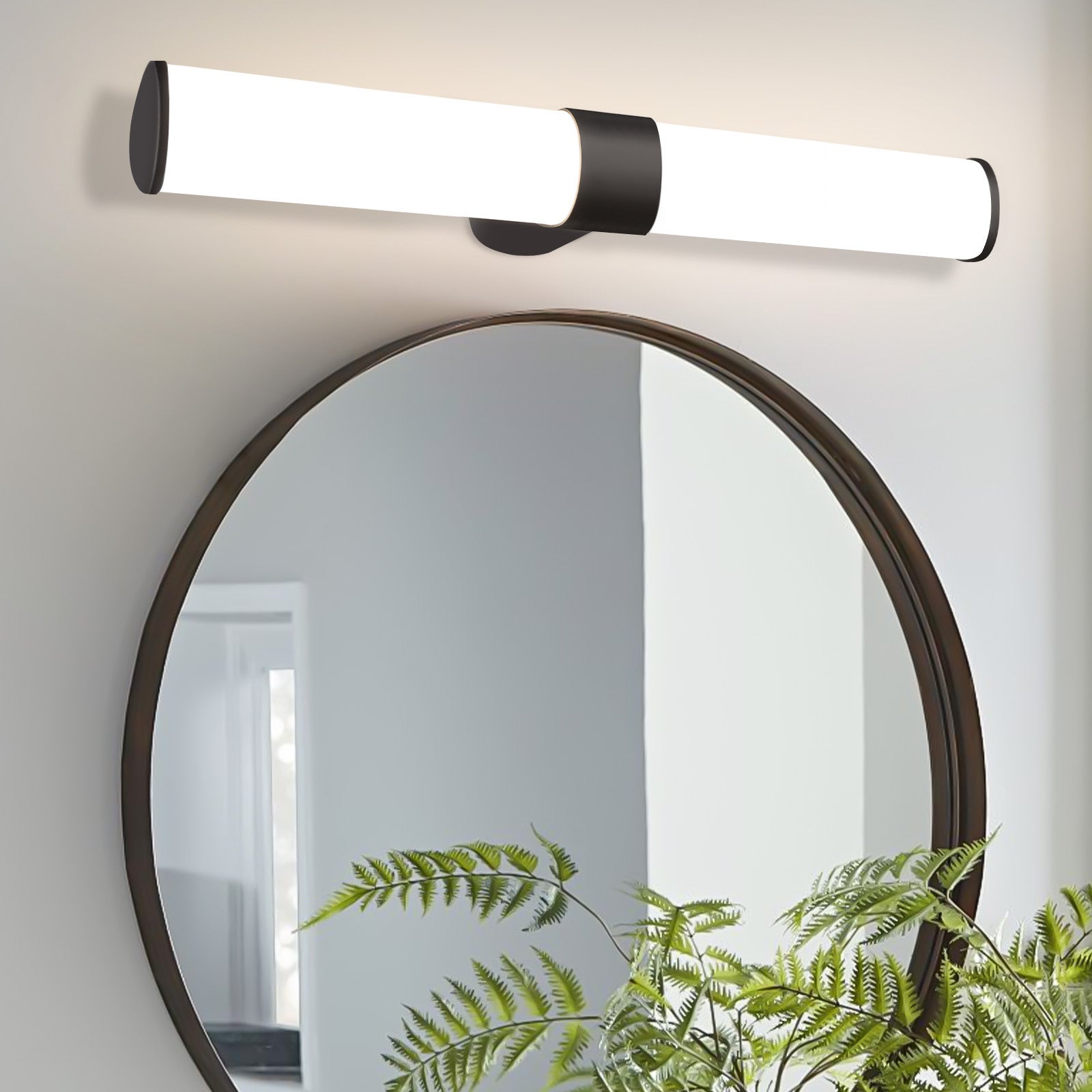 HAWUE Oświetlenie lustra łazienkowego LED 8W 40cm, czarne, IP44, do toaletki, sypialni
