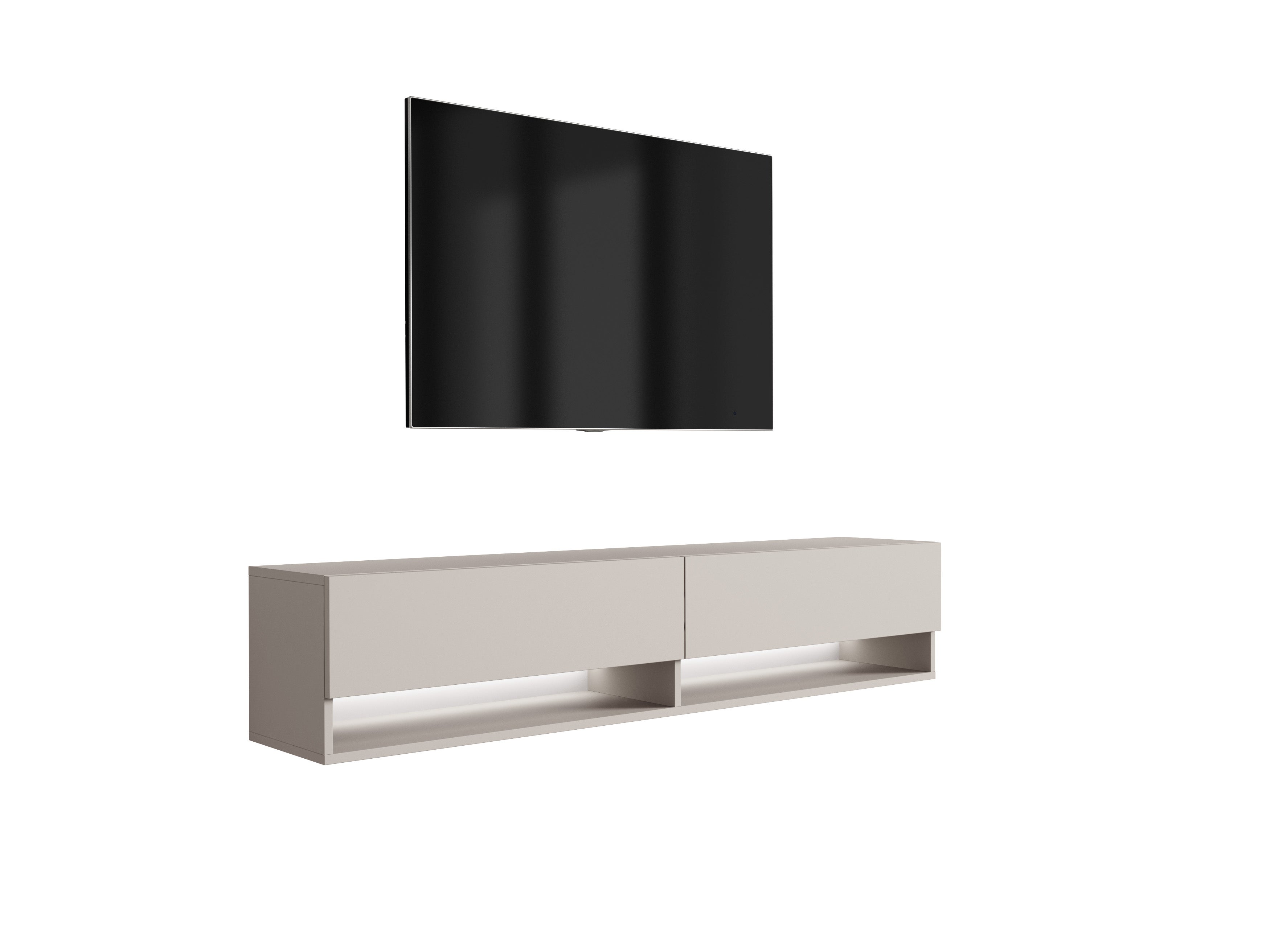 Szafka pod telewizor 170 cm Kaszmir, LED biały, 170 × 32 × 34 cm