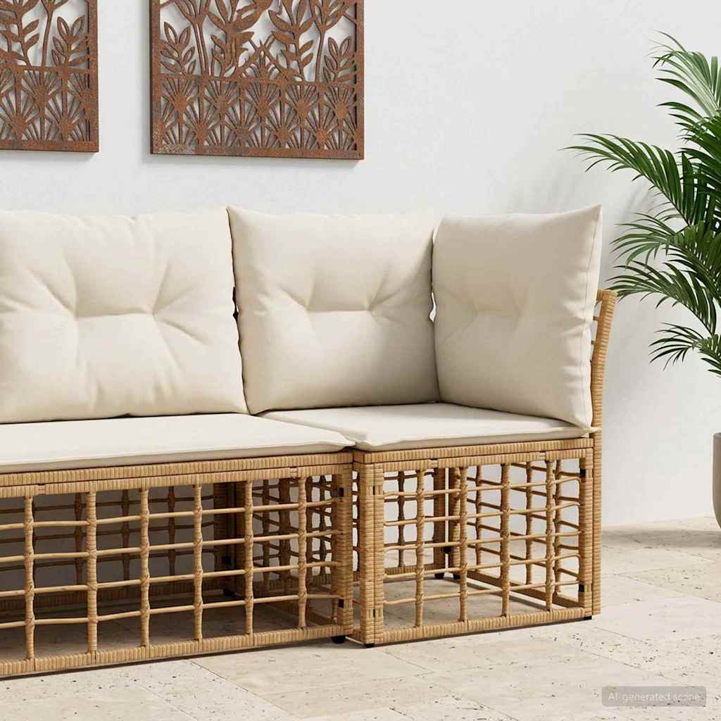 Modularna narożna sofa ogrodowa naturalny polirattan vidaXL