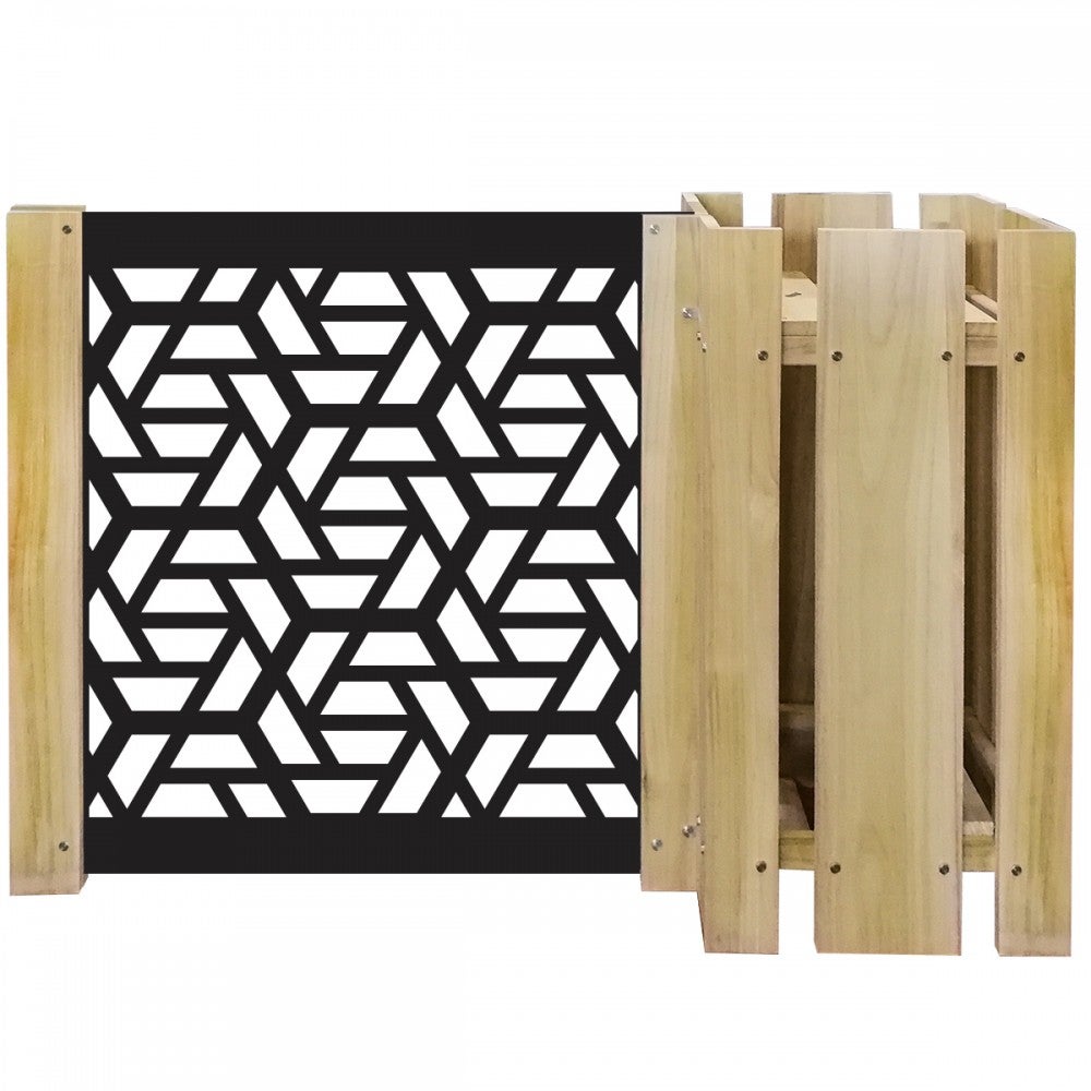 DONICA-KOMPOSYCJA DREWNIANA - Donica z modułową przegrodą - 150x100 cm - Wykonana z drewna i PCV - model ROMBO