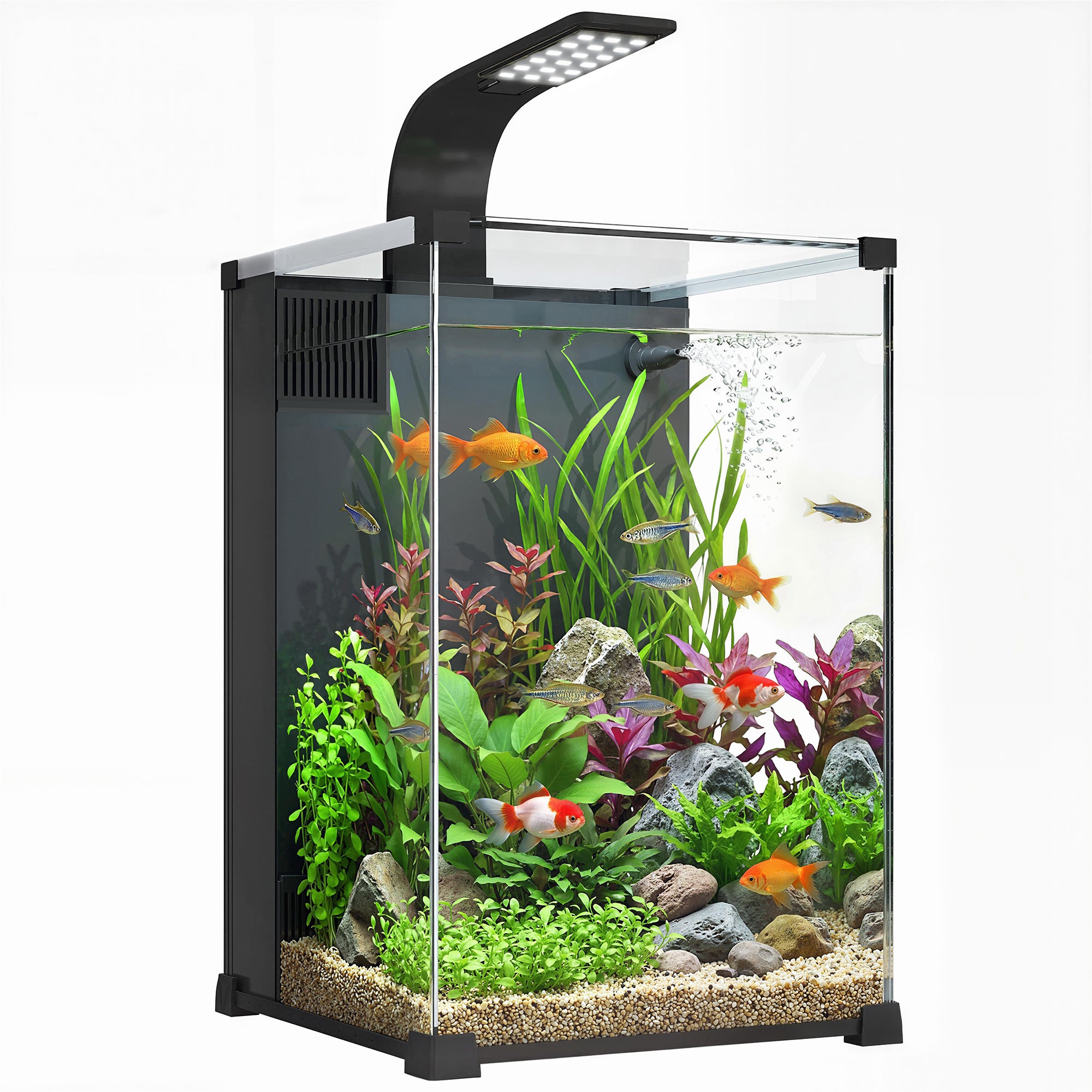 Akwarium 36L z wbudowanym filtrem, 30 x 30 x 45,5 cm, czarne