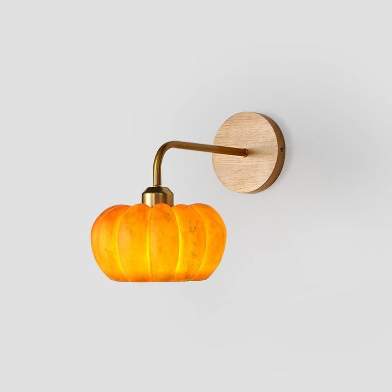 Lampa ścienna Latarnia Dynia, Lampa Do Sypialni w Stylu Wabi-sabi dla Dzieci, Lampka Nocna - ciepłe światło