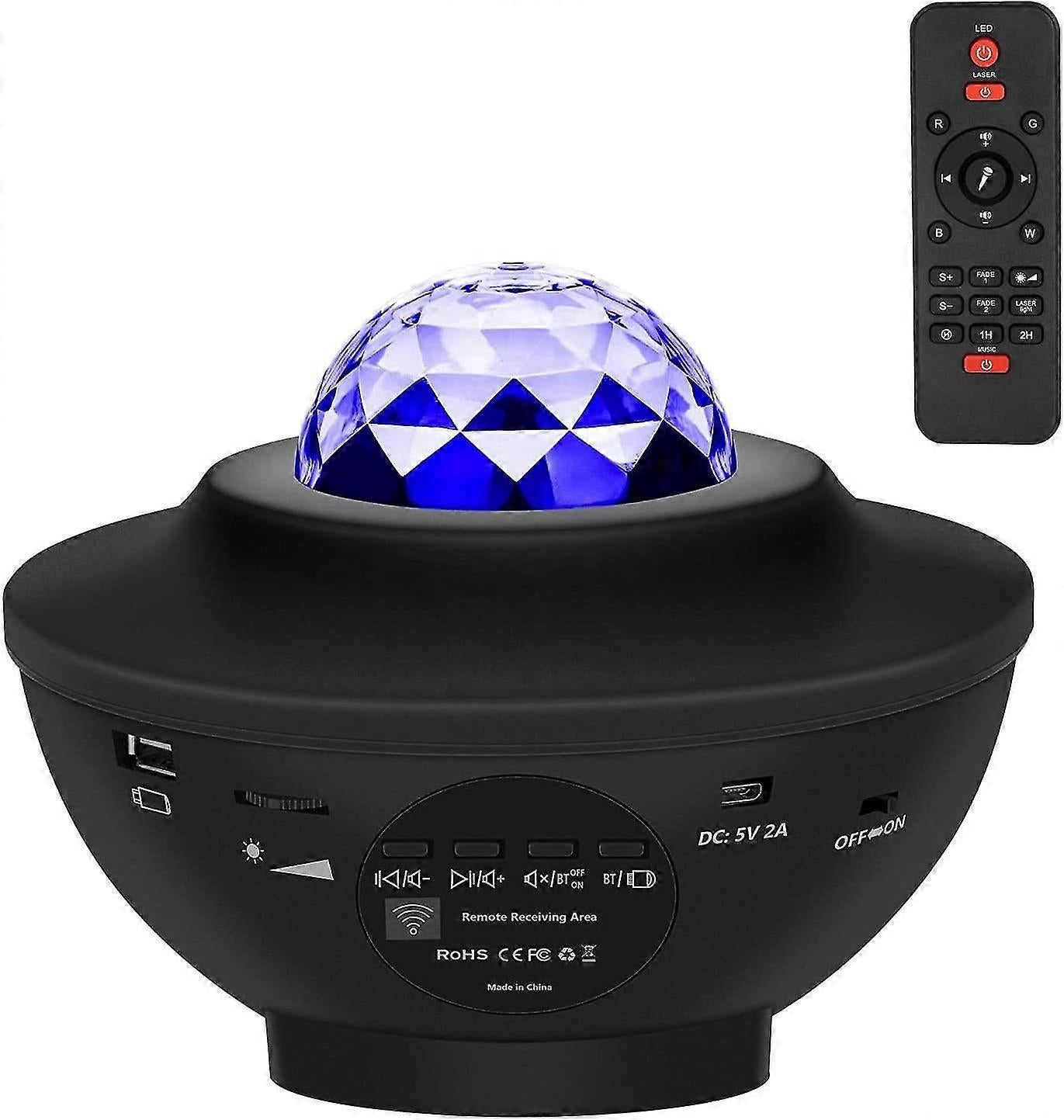 Lampka nocna z gwiazdami i muzyką, projektor LED USB Bluetooth