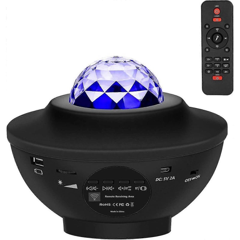 Lampka nocna z gwiazdami i muzyką, projektor LED USB Bluetooth
