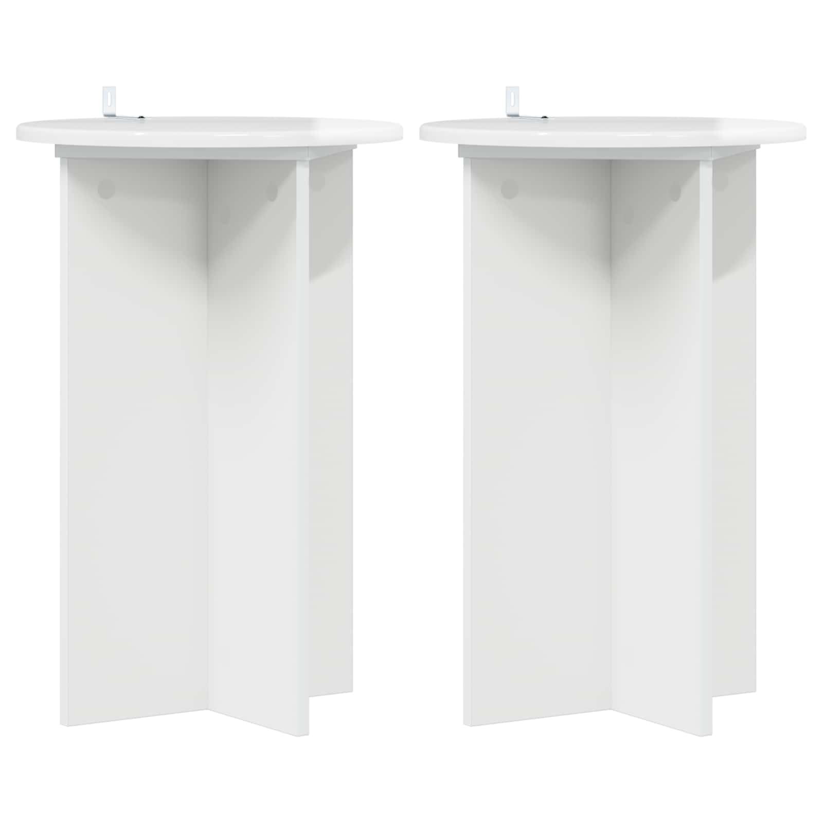 2x Stojak na Rośliny 60 cm Biały Połysk Ø40 cm do Salonu