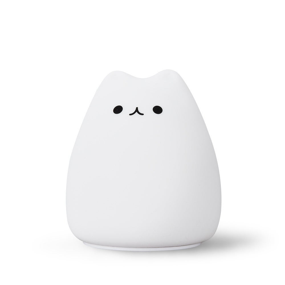 Lampka nocna dla dzieci, lampka nocna dla niemowląt, lampka nocna z 7 kolorami Kawaii Cat, lampka nocna LED z akumulatorem, lampka nocna z funkcją tim