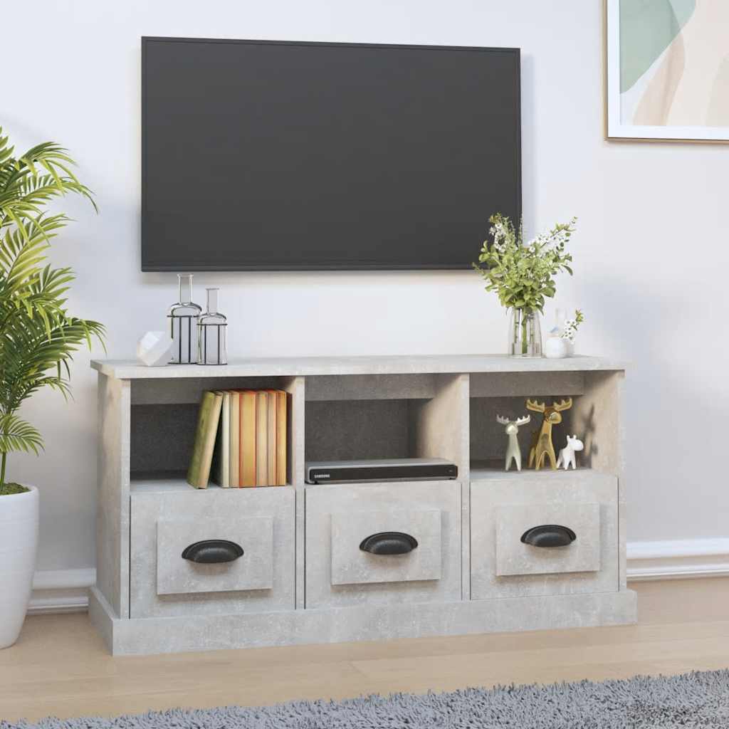 vidaXL Szafka TV, szarość betonu, 100x35x50 cm