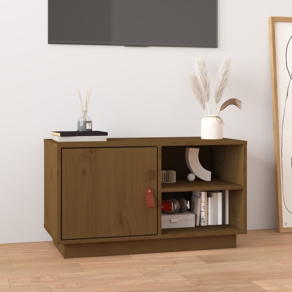 Szafka pod telewizor, miodowy brąz, 70x34x40 cm, drewno sosnowe vidaXL