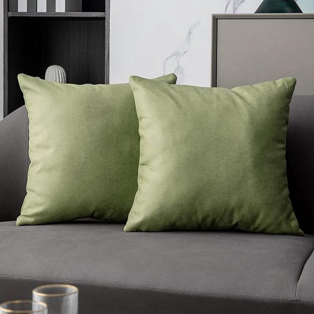 Zestaw poszewek na poduszki ze sztucznej skóry w kolorzeChartreuse Green x cm nowoczesna dekoracja kwadratowe do sypialni salonu na sofę łóżko