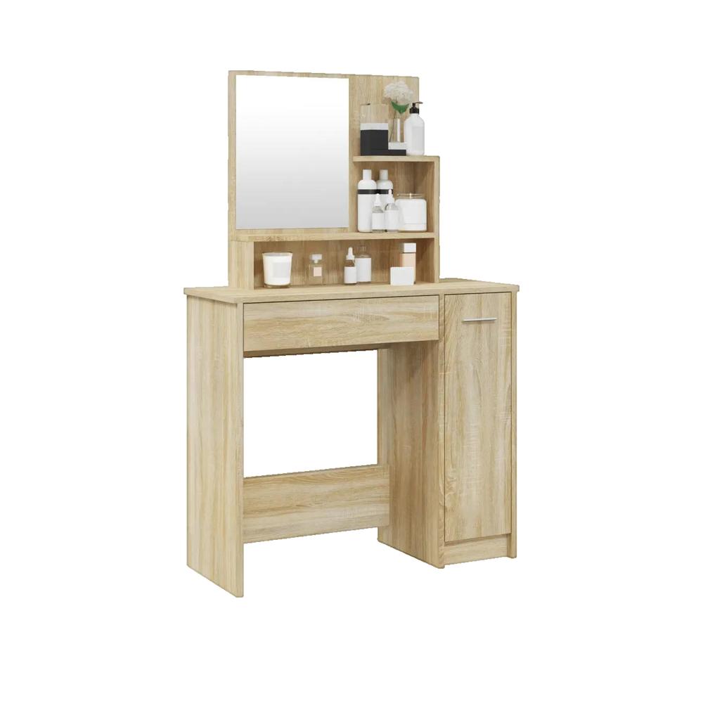 Toaletka vidaXL z drewna inżynieryjnego z lustrem i szufladami 86,5x35x136 cm